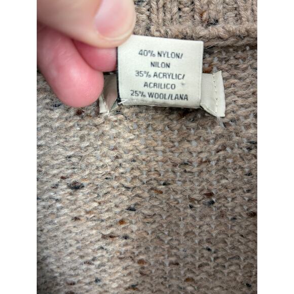 Wool Blend Cardigan Sweater Mens XL Tan Shawl Collar Academia Professor Grandpa - Picture 6 of 9